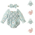 thumbnail image 1 of Summer Baby Girls Clothing Agkizg Baby Girls Bodysuits, Baby Girls Long Sleeves Rompers, Flower Print Baby Girl Jumpsuit Crawling Dress Long Sleeved Bag Fart Jumpsuit Newborn Jumpsuit, 1 of 5