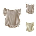 thumbnail image 1 of Summer Baby Girls Clothing Agkizg Baby Girls Bodysuits, Baby Girls Ruffle Sleeve Rompers, Baby New Onesie Newborn Crawling Clothes Sleeveless Thin Ha Clothes Bag Fart Clothes, 1 of 4