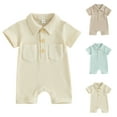 thumbnail image 1 of Summer Baby Girls Clothing Agkizg Baby Girls Bodysuits, Baby Girls Short Sleeve Rompers, Boys' Jumpsuit Clothes Outdoor Clothes Boys Lapel Short Sleeve Rompers, 1 of 3