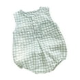 thumbnail image 1 of Summer Baby Girls Clothing Agkizg Baby Girls Bodysuits, Baby Girls Sleeveless Rompers, Fashionable Children's Plaid Sleeveless Jumpsuit Baby Breathable Bag Fart Jacket, 1 of 5