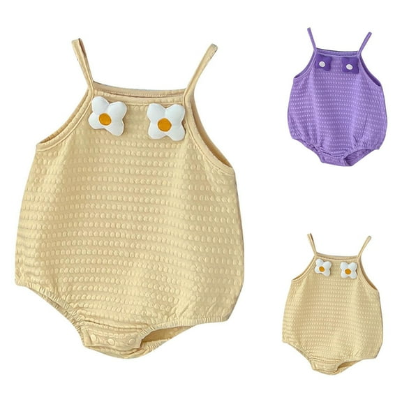 Summer Baby Girls Clothing Agkizg Baby Girls Bodysuits, Baby Girls Sleeveless Rompers, Fashionable Children's Sleeveless Camisole Jumpsuit Baby Breathable Bag Fart Jacket