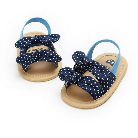 Summer Baby Girls Sandals Infants Anti-Slip Soft Soled Bownot Flats First Walkers