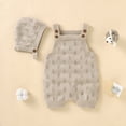 thumbnail image 1 of Summer Baby Rompers Sleeveless Infant Boy Girl Jumpsuit Outfit Knit Cotton Newborn Toddler Clothing Hat Hollow Out Playsuit 2PCS, 1 of 5