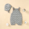 thumbnail image 1 of Summer Baby Rompers Sleeveless Infant Boy Girl Jumpsuit Outfit Knit Cotton Newborn Toddler Clothing Hat Hollow Out Playsuit 2PCS, 1 of 5