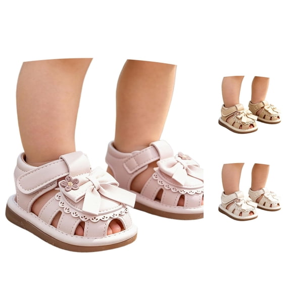 Summer Baby Sandals for Toddlers Breathable Soft Sole with Bow Embroidered Design and Grip Baby Sandals Girl 6-12 Months Little Boys Sandals 2c Shoes for Girls Kids Water Shows Sandals Girls