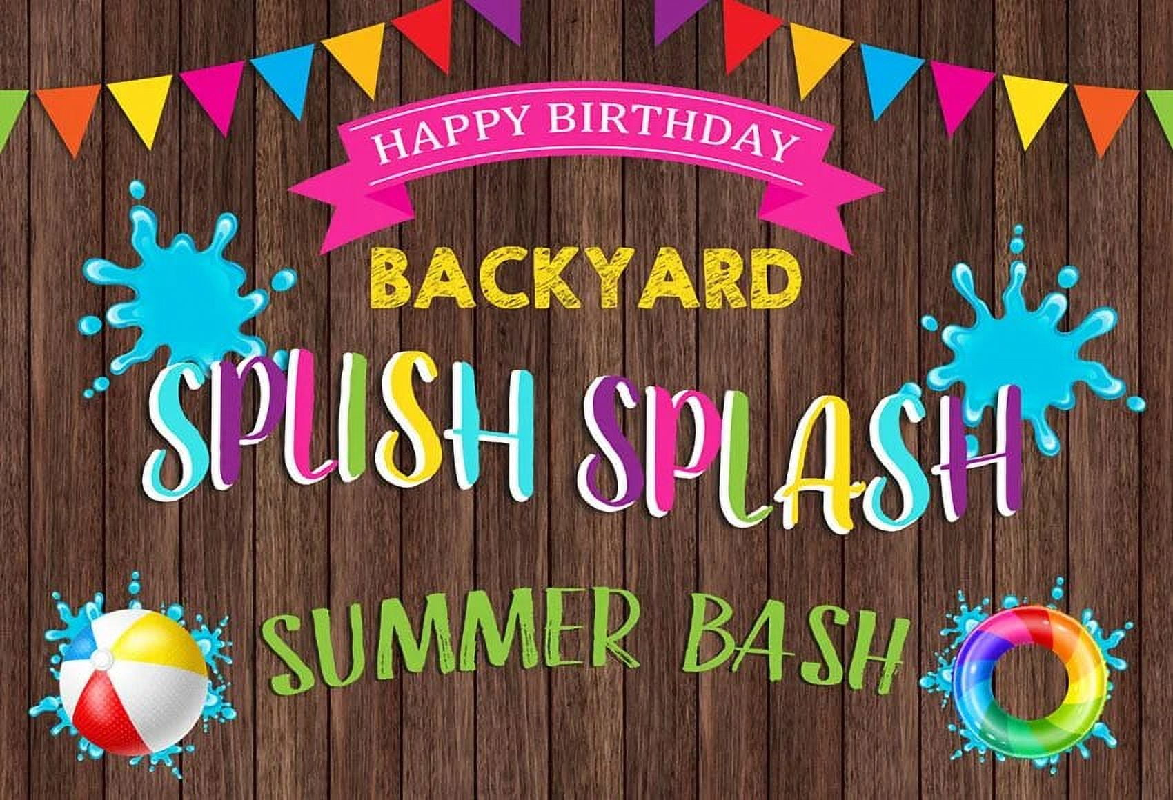 Summer Backdrops Splish Splash Water Slide Child 1st Birthday Party ...