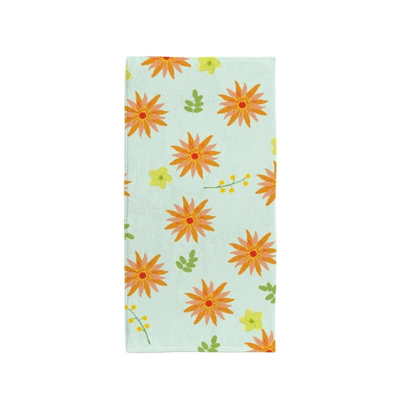 Summer Background, Seamless floral pattern, orange daisy Bath Towel Absorbent Soft Decoration Hand Tower Multiuses for Bathroom Hotel Gym Spa Beach 30 x 15 inch