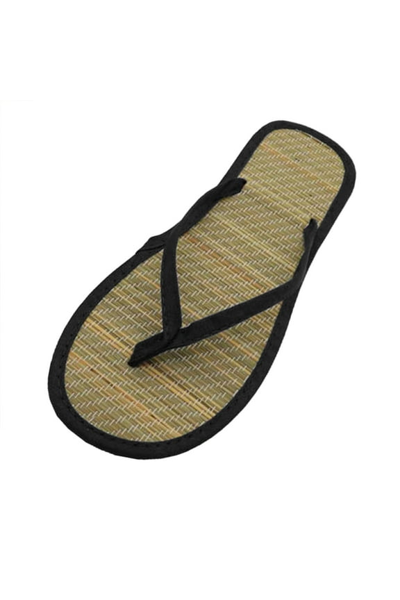 Summer Bamboo Slippers Women Non-Slip Woven Straw Flip Flops Indoor/Outdoor