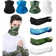 thumbnail image 1 of Summer Bandana UV Protection Face Cover Neck Gaiter Scarf and Ice Silk Cooling Arm Sleeves With Thumb Holes, 1 of 5