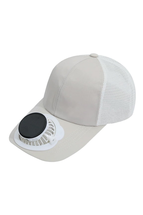 Summer Baseball Cap with Solar-Powered Charging Fan Sun Protection Outdoor Hat with Breathable Peaked Cap