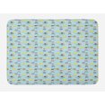 thumbnail image 1 of Summer Bath Mat, Young Boys Swimming in the Pool with Balls and Duck Floats Drawn by Hand, Plush Bathroom Decor Mat with Non Slip Backing, 29.5" X 17.5", Pale Teal Multicolor, by Ambesonne, 1 of 2
