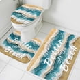 thumbnail image 1 of Summer Bathroom Rugs Set Life Is Better At The Beach Beach Ocean Non Slip Absorbent Soft Bath Mats 3 Piece Set with Bathroom Rug, U-Shaped Floor Mat, Toilet Seat Cover Large Size, 1 of 9