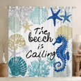 thumbnail image 1 of Summer Beach 30%-50% Blackout Curtains for Bedroom Blue Seahorse Curtains for Living Room 2 Panels 42"Wx90"L,Nautical Coastal Curtains, 1 of 6