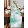 thumbnail image 1 of Summer Beach Abstract Blue Wave Table Runner 13x36in Non-Slip Cotton Linen Table Runners, Seaside Gradient Water Ripple Dresser Scarves TableRunner for Dinner Kitchen Dining Wedding Party, 1 of 9
