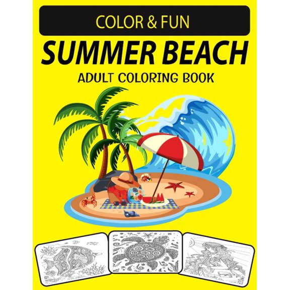 Summer Beach Adult Coloring Book: Large Printed Coloring Book for Relaxing & Summer Vacation (Paperback)