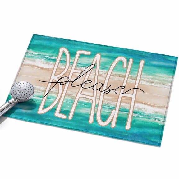 Summer Beach Area Rugs 2x3ft Peace Ocean Waves Floor Rug Non Slip Low Pile Ultra Soft Throw Carpet for Entryway Indoor Entrance Kitchen Bathroom