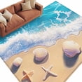 thumbnail image 1 of Summer Beach Area&nbsp;Rug 6x9ft Shell Starfish Spray Non-Slip&nbsp;Washable Square&nbsp;Rugs Soft Felt Indoor Floor Mat for Bedroom Kitchen Living Room Bathroom, 1 of 9