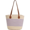 thumbnail image 1 of Summer Beach Bag for Women Stripes Woven Tote Bag Casual Classics Hand Shoulder Bags Hobo Bags with Large Capacity, 1 of 7