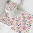 thumbnail image 1 of Summer Beach Bathroom Rugs Set Ocean Starfish Shell Coastal Conch Coral Flowers Linen Non Slip Absorbent Soft Bath Mats 3 Piece Set with Bathroom Rug, U-Shaped Floor Mat, Toilet Seat Cover Small Size, 1 of 9