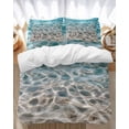 thumbnail image 1 of Summer Beach Bedding Duvet Cover Set Queen Size 4 Pieces Water Ripple Ocean Art Realistic Sea Sand Bedding Set with Zipper Closure, 1 Comforter Cover 90x92 Inches 1 Flat Sheet & 2 Pillow Cases, 1 of 7