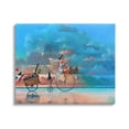 thumbnail image 1 of Summer Beach Bike Ride Reflection Coastal Painting Gallery Wrapped Canvas Print Wall Art, 1 of 7