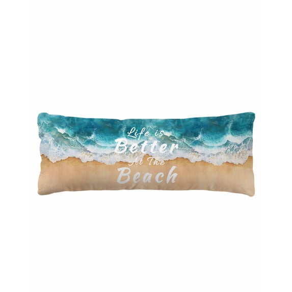 Summer Beach Blue Body Pillow Cover 20 x 54 Inch Decorative Pillow Cover Life Is Better at The Beach Lumbar Pillowcase Seasonal Rectangle Cushion Case for Couch Sofa Bed Living Room