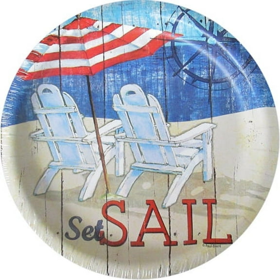 Summer 'Beach Bums' Large Paper Plates (8ct)