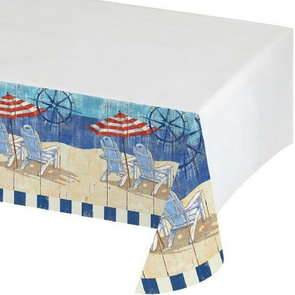 Summer 'Beach Bums' Plastic Table Cover (1ct)