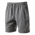 thumbnail image 1 of Summer Beach Casual Cotton Pants Men's Washed Terry Straight Shorts Five Points - Dark Gray - L, 1 of 6