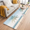 thumbnail image 1 of Summer Beach Chair Runner Rug 2x6 FT, Non Slip Hallway Rugs, Coastal Palm Trees Canoeing Washable Soft Floor Carpet Non-Shedding Throw Runner Carpet Long Rug for Entryway Kitchen Bedside Sliding Door, 1 of 8