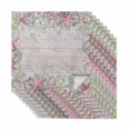 thumbnail image 1 of Summer Beach Cloth Napkins, Pink Starfish Ocean Conch Grey Wood Grain Washable and Reusable Dinner Napkins Set of 8, Table Napkin for Kitchen Party Birthday Wedding Hotel Housewarming 20"x20", 1 of 9