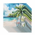 thumbnail image 1 of Summer Beach Cloth Napkins, Tropical Coastal Palm Tree Surfboard Washable and Reusable Dinner Napkins Set of 6, Table Napkin for Kitchen Party Birthday Wedding Hotel Housewarming 20"x20", 1 of 8