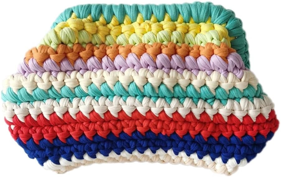 Summer Beach Clutch Purses for Women Woven Crochet Handbags Dumpling Clutch Ruched Cloud Purse Casual Colorblock Bag
