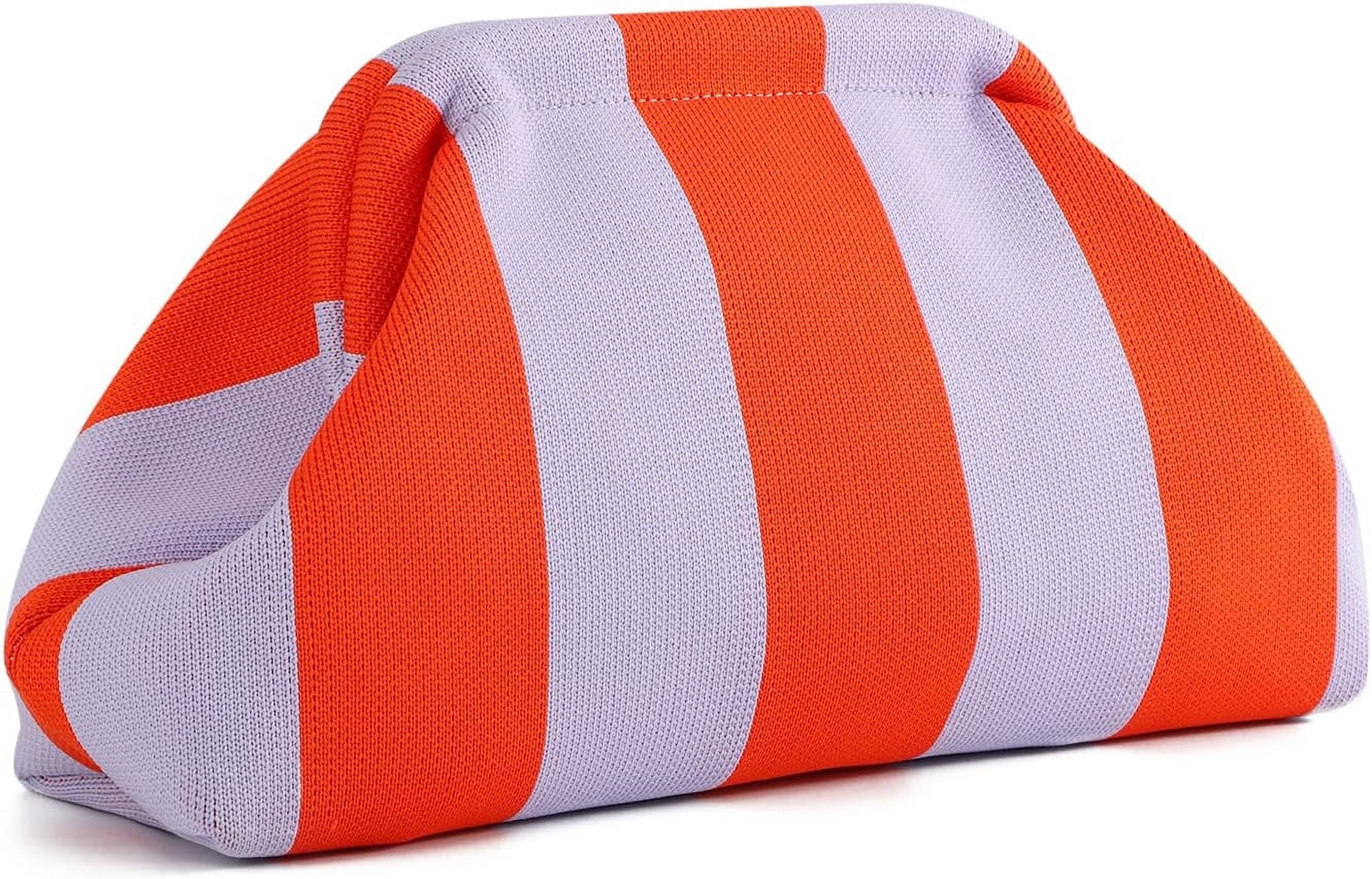 Summer Beach Clutch Purses for Women Woven Crochet Handbags Dumpling Clutch Ruched Cloud Purse Casual Colorblock Bag