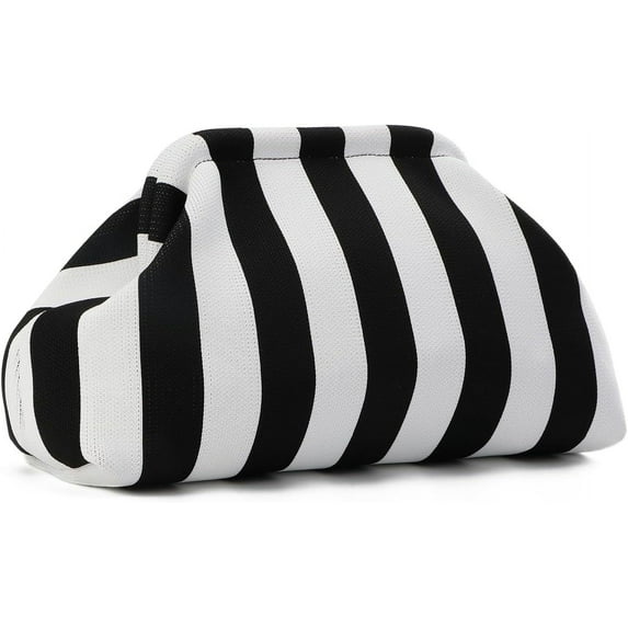 Summer Beach Clutch Purses for Women Woven Crochet Handbags Dumpling Clutch Ruched Cloud Purse Casual Colorblock Bag