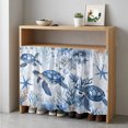 thumbnail image 1 of Summer Beach Coastal Cabinet Curtain 35"Wx35"L, Dustproof Under Sink Skirt with Self Adhesive Tape, Sea Turtle Coral Nautical Cabinet Curtain Cover for Kitchen Sink, Bathroom Vanity, Laundry Room, 1 of 9