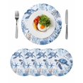 thumbnail image 1 of Summer Beach Coastal Round 13 Inch Placemats Set of 4, Sea Turtle Coral Nautical HeatResistant Non Slip Place Mats for Dining Table, Wipeable Braided Kitchen Table Mats for Housewarming, 1 of 9