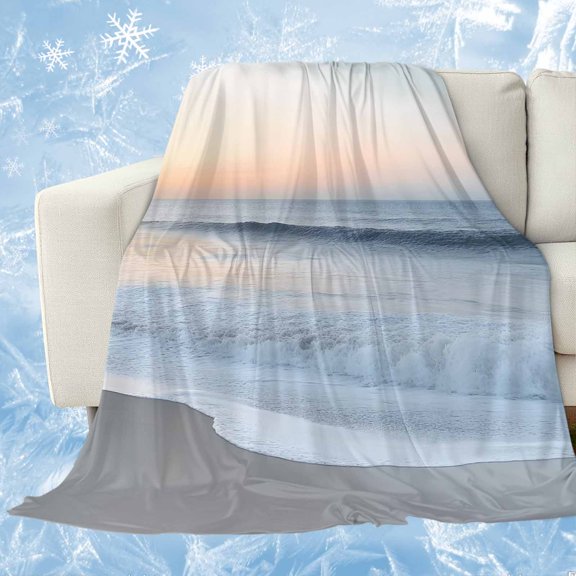 Summer Beach Cooling Blanket, Lightweight Breathable Summer Throw Blanket with Double Sided Cold Effect, Coastal Nautical Seaside Ocean Picnic Beach Blankets Bed Sheet for Hot Sleepers 30"x40"