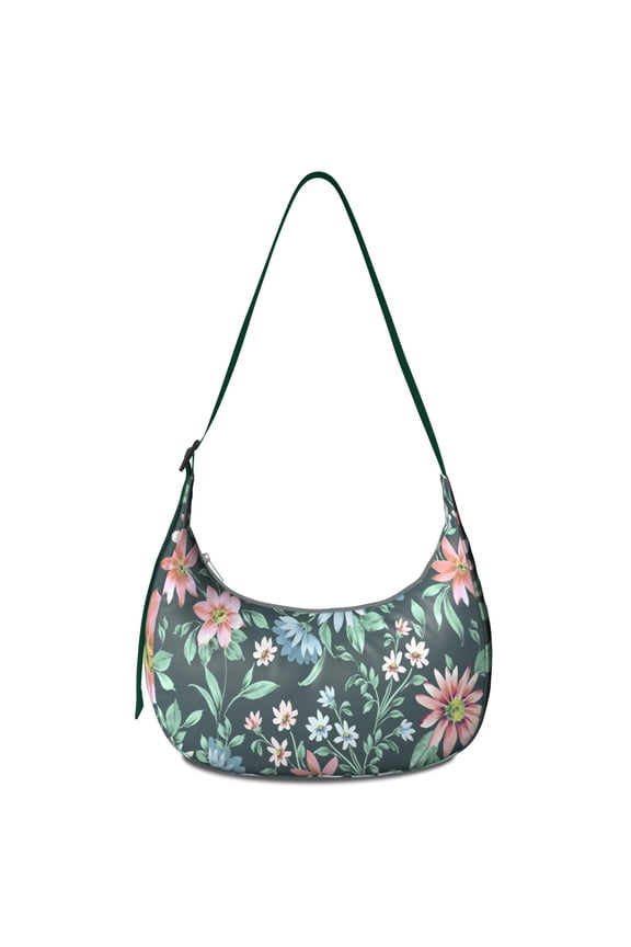 Summer Beach Crossbody Handbag for Women, Fashionable Water-Resistant Hobo Purse Featuring Tropical Floral and Nautical Coastal Prints, Large Capacity and Comfortable Fit
