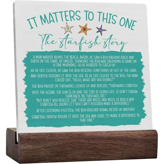 Summer Beach Decor Starfish Story Ceramic Table Sign Beach Bathroom Bedroom Decorations Home Decor For Desk Table Shelf