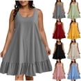 thumbnail image 1 of Summer Beach Dresses for Womens 2026 Fashion Plus Size Plus Size Spring Sleeveless Round Neck Dress, 1 of 9