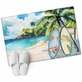 thumbnail image 1 of Summer Beach Entryway Rug 2x3 Area Rug Washable Indoor Doormat Small Bathroom Rugs Non-Slip Low Pile Accent Throw Rugs Tropical Coastal Palm Tree Surfboard Floor Carpet for Kitchen Bedroom Entrance, 1 of 9