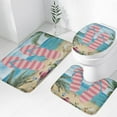 thumbnail image 1 of Summer Beach Flip Flops Bath Rug Sets 3 Piece Tropical Coconut Palm Tree Starfish Ocean Sea Bath Mat Soft Non Slip Water Absorbent U-Shaped Contour Toilet Mat, Toilet Lid Cover, 1 of 6