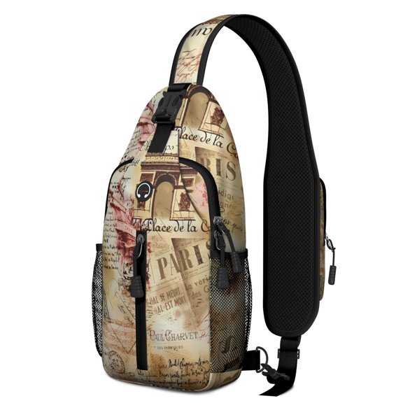 Summer Beach Floral Sling Backpack – Lightweight Boho Bag with Tropical Botanical Leaves, Hawaiian Print, and Vibrant Exotic Flowers, Perfect for Daily Use