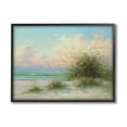 thumbnail image 1 of Summer Beach Grass Sea Waves Coastal Painting Black Framed Art Print Wall Art, 1 of 7