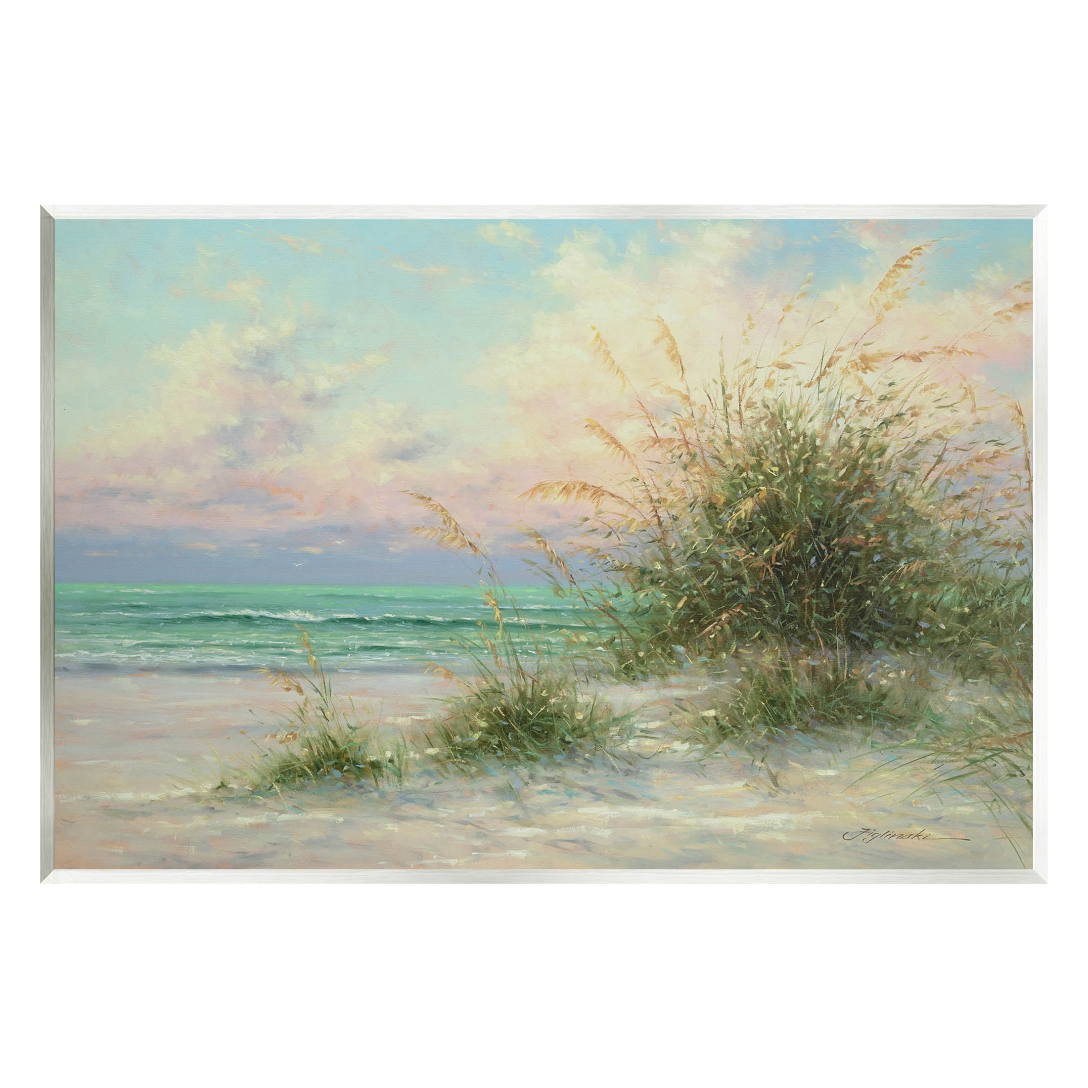 Summer Beach Grass Sea Waves Coastal Painting Unframed Art Print Wall Art