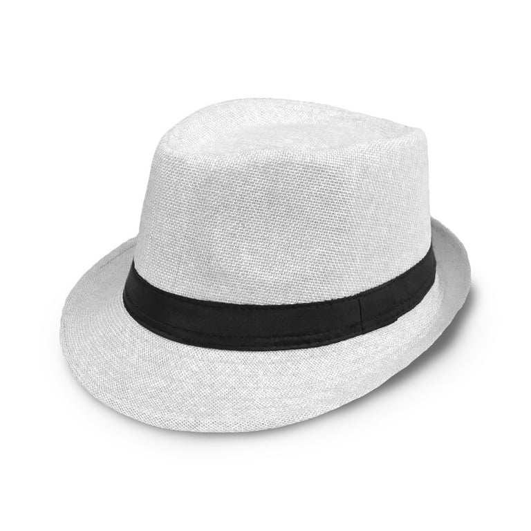 Summer Beach Hat Sun Screen Linen Fedoras Outdoor Travel Hats Men | Women |  Unisex (White)