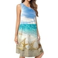 thumbnail image 1 of Summer Beach Hawaiian Ocean Palm Tree Marine Sea Waves Dress Loose Women'S Dress Beach Dresses With Pockets Dresses For Womens, 1 of 4