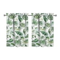 thumbnail image 1 of Summer Beach Kitchen Curtains 2 Panels 27.5W X 24L Inches Semi-Sheer Tropical Floral Tier Curtains for Bathroom & Cafe Windows, 1 of 4