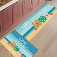 thumbnail image 1 of Summer Beach Kitchen Mats 2 Piece, Ocean Slippers Starfish Shells Kitchen Rugs Set Cartoon Beach Landscapes Inside Floor Mat for Kitchen/Office/Entryway, 17"X30"+17"X47", 1 of 6